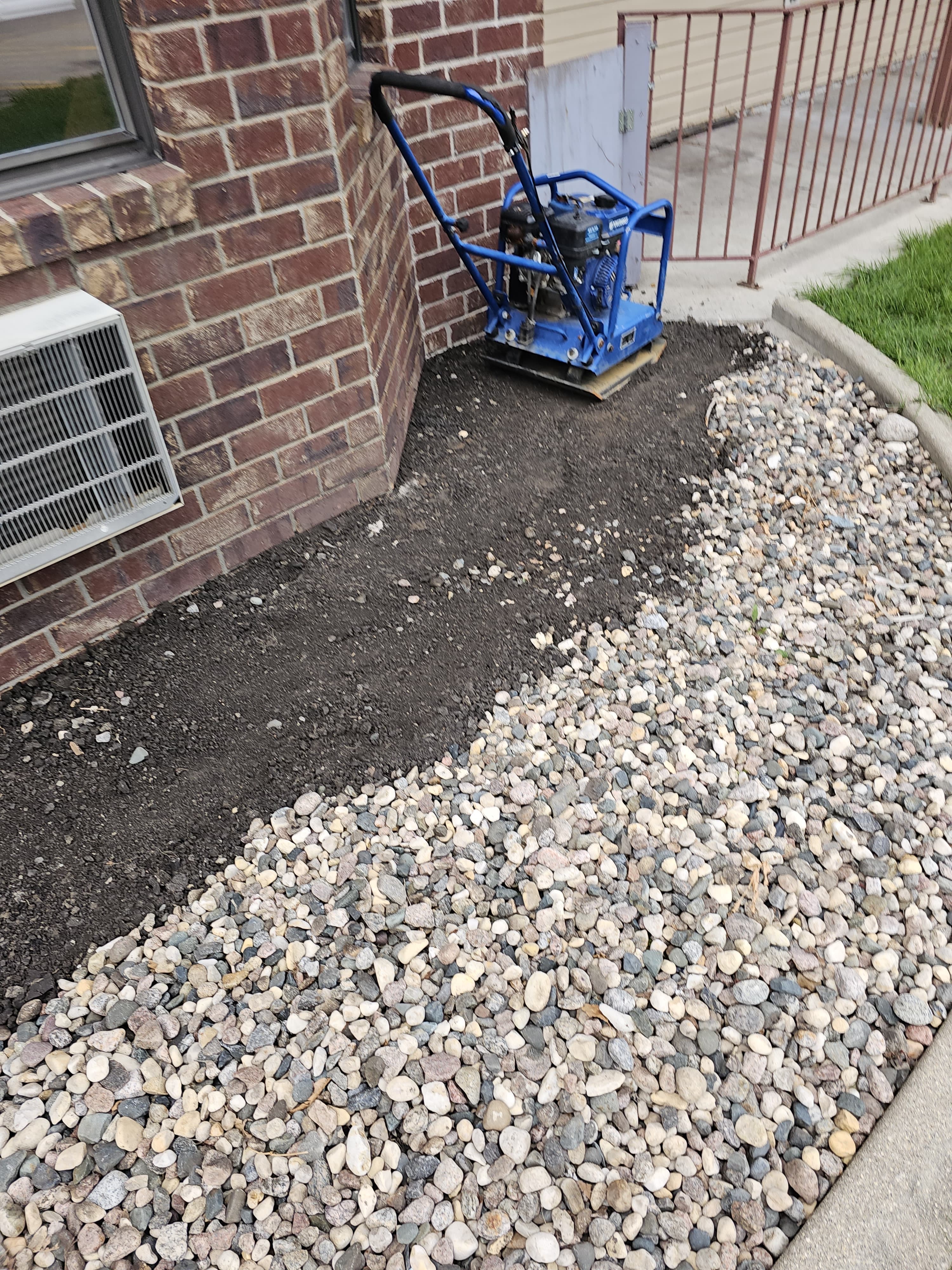 Gravel landscaping installation in Fargo ND