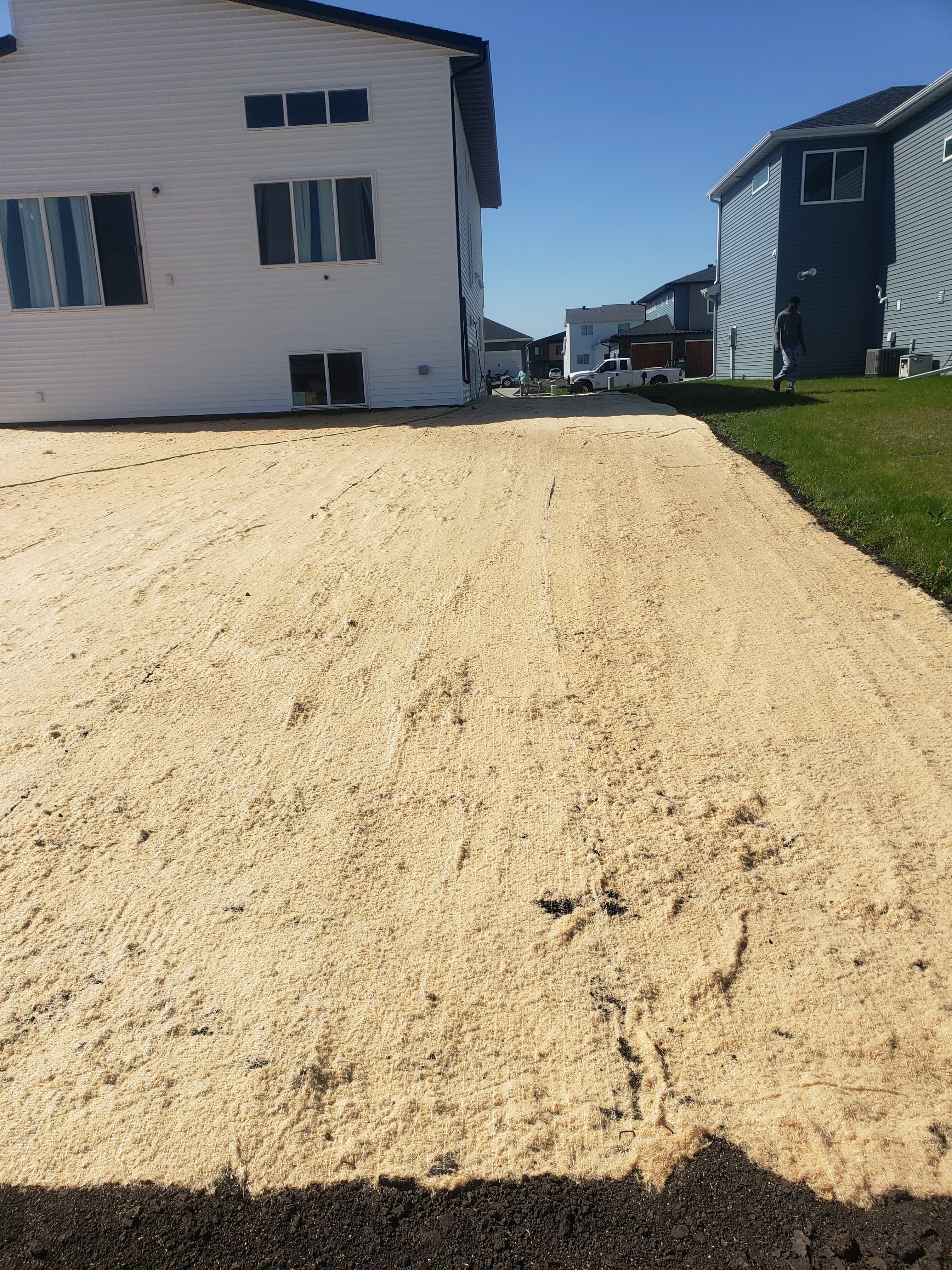 Graded soil before lawn restoration in Moorhead MN